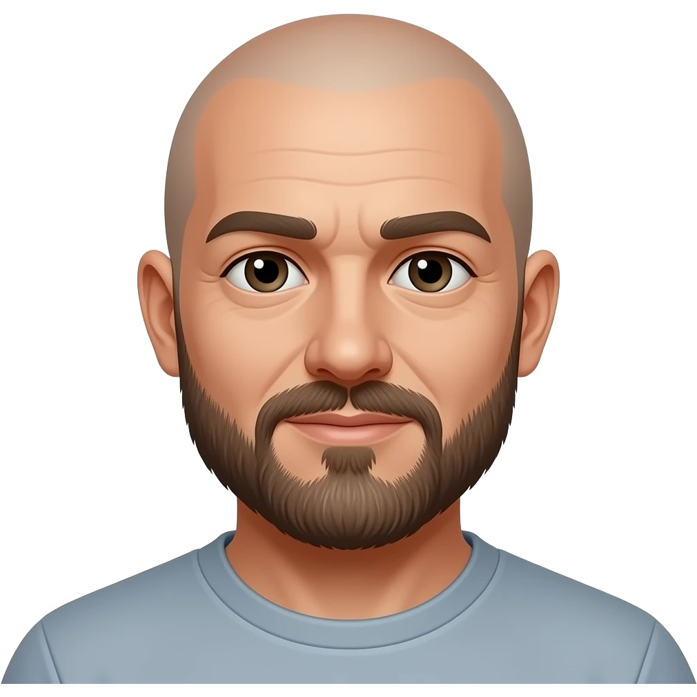 Slightly dark balding with beard emoji