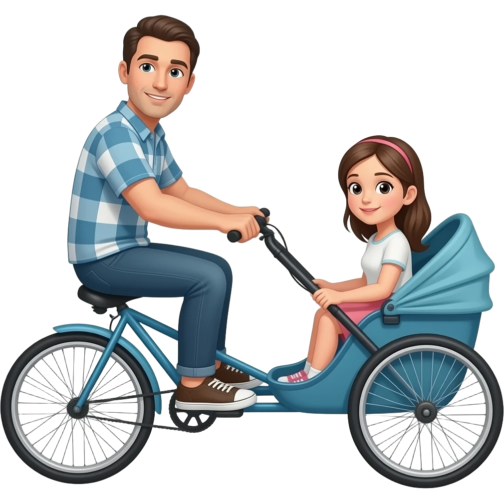 Мужчина лысый, светлолицый, с девушкой на крутом багги emoji