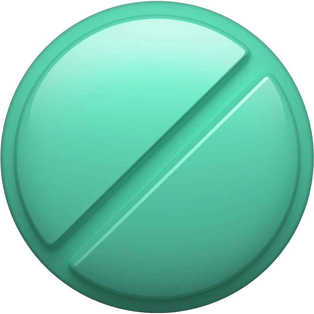 teal  round pill emoji