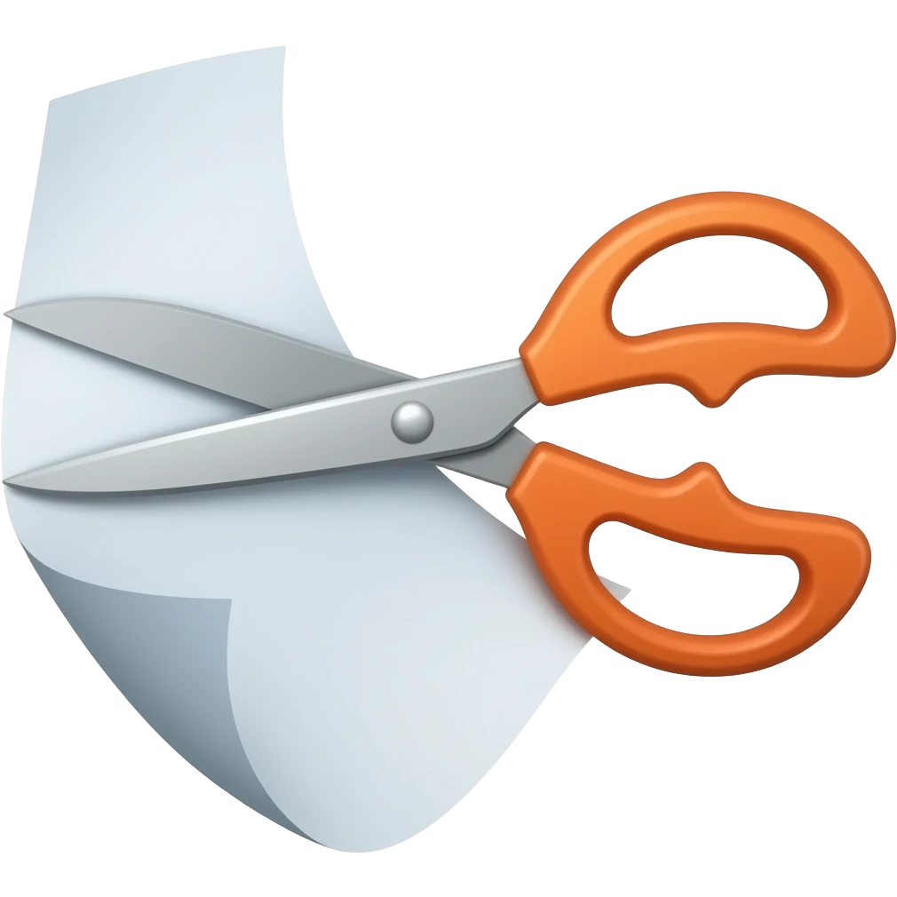 cutting paper with scissors emoji