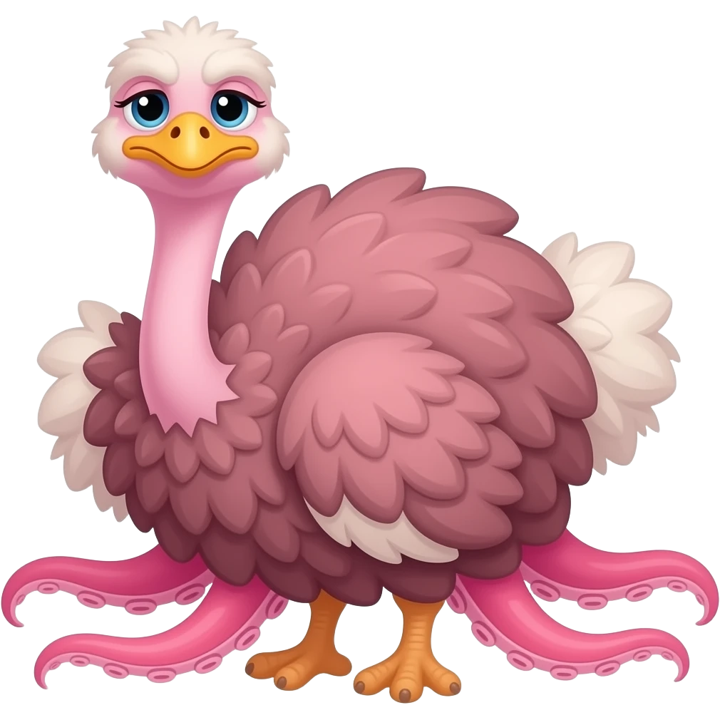 The ostrich likes the octopus oh love signals switch on or off off the ostrich is sad oh no no no no no oh no letter o emoji