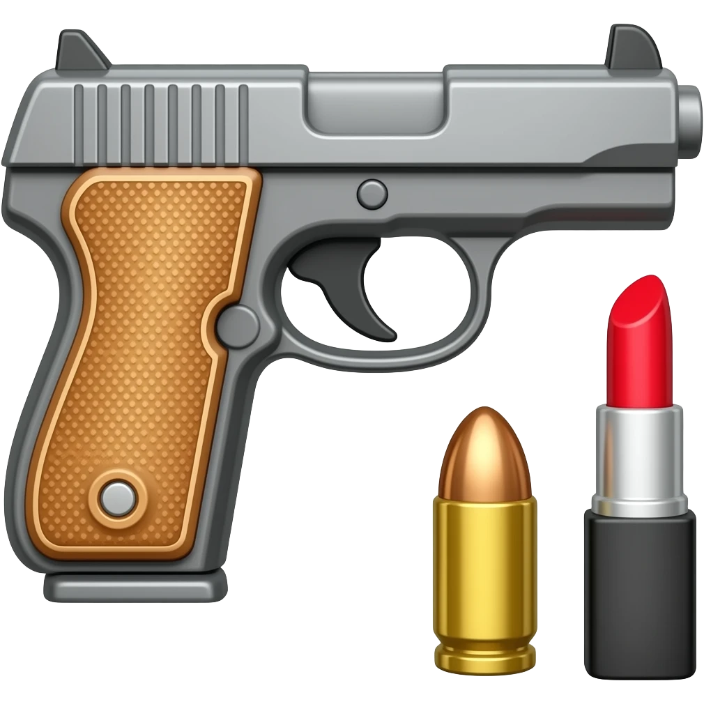 gun bullet lipstick emoji