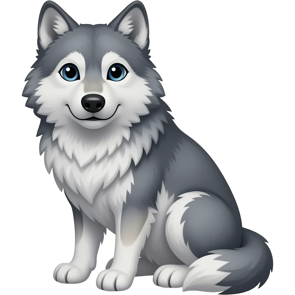 Wolf sitting emoji