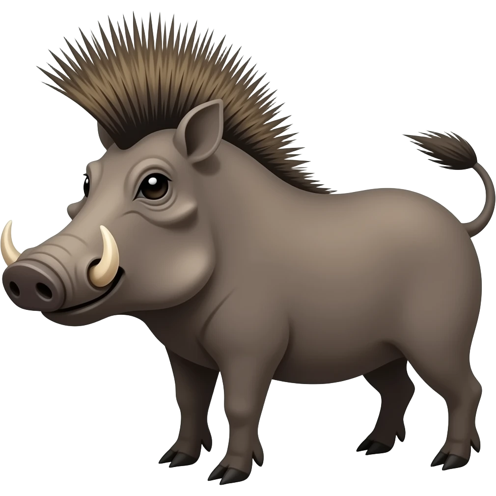 Punk rock warthog with a Mohawk emoji