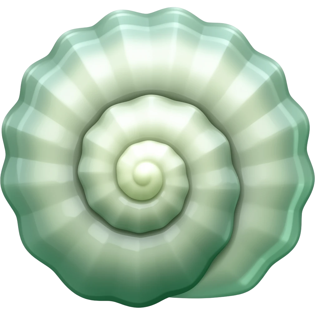 투명한 초록색 조개 emoji