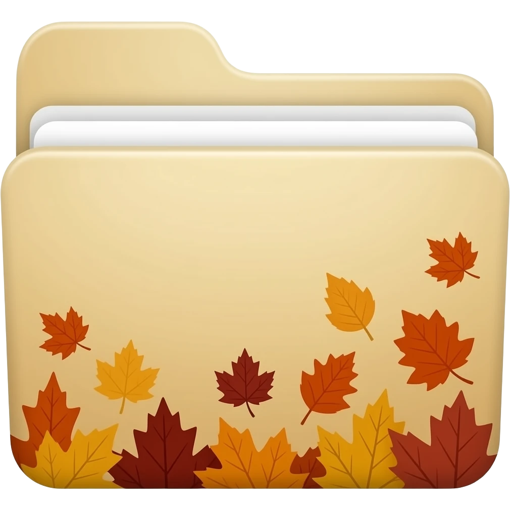 beige mac folder fall themed emoji