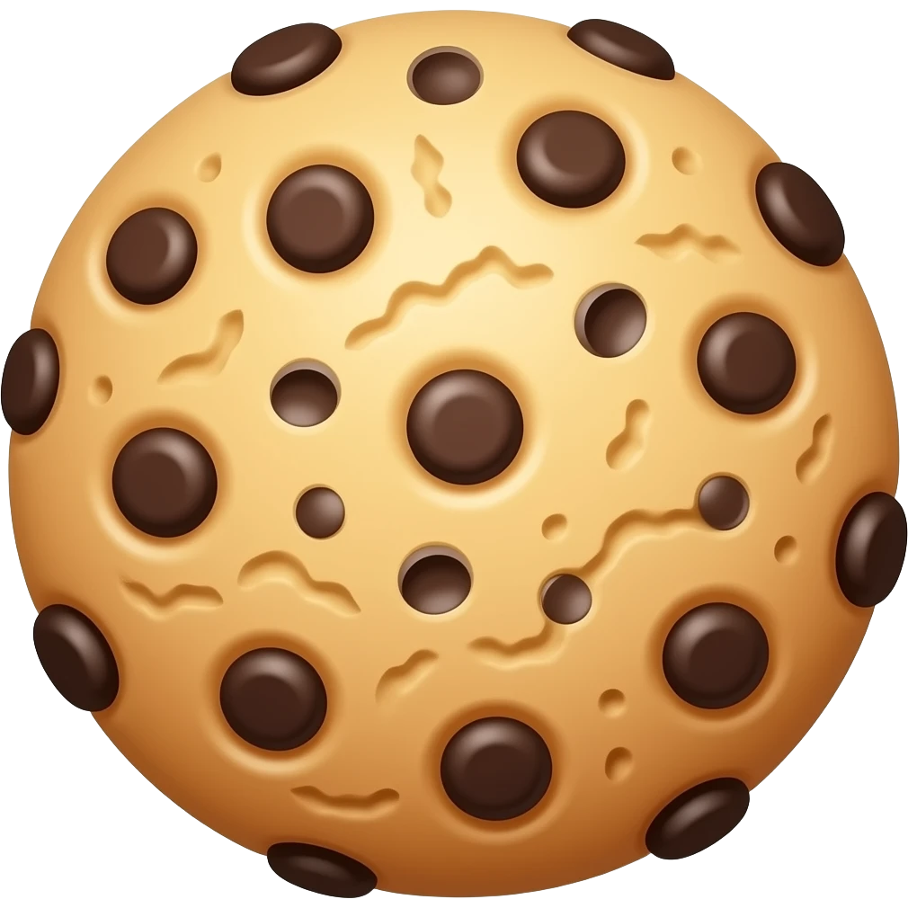 Fudge chocolate chip cookie emoji