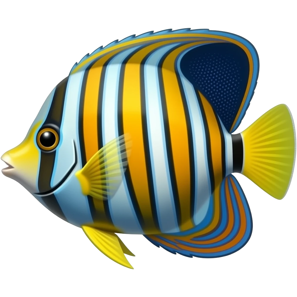 Tropical Yellow-Blue Fish stripes emoji