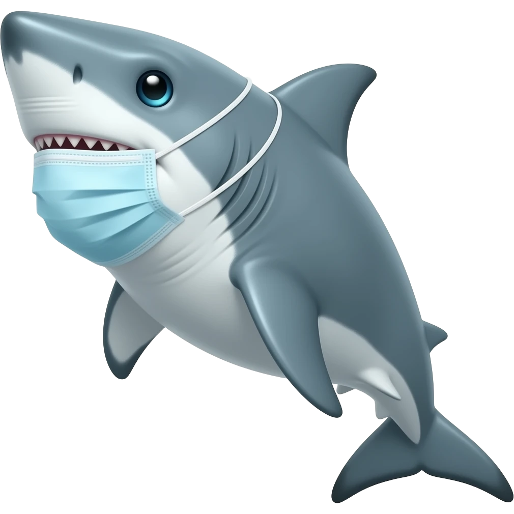 Shark with a Facemask emoji