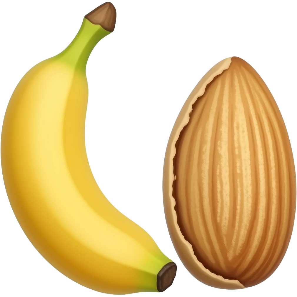 Банан и миндаль emoji