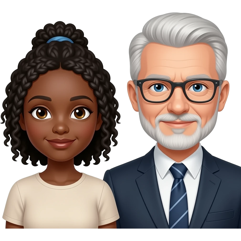 Ebony girl white gentleman p emoji