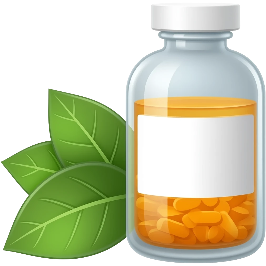 medicine beside leaves emoji