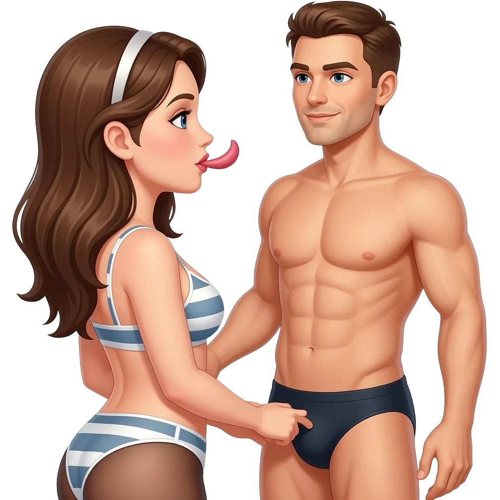 BDSM Woman getting her asshole licked by a naked man emoji