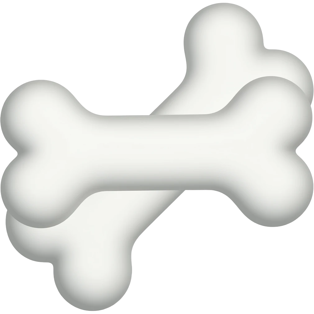 white dog bone emoji