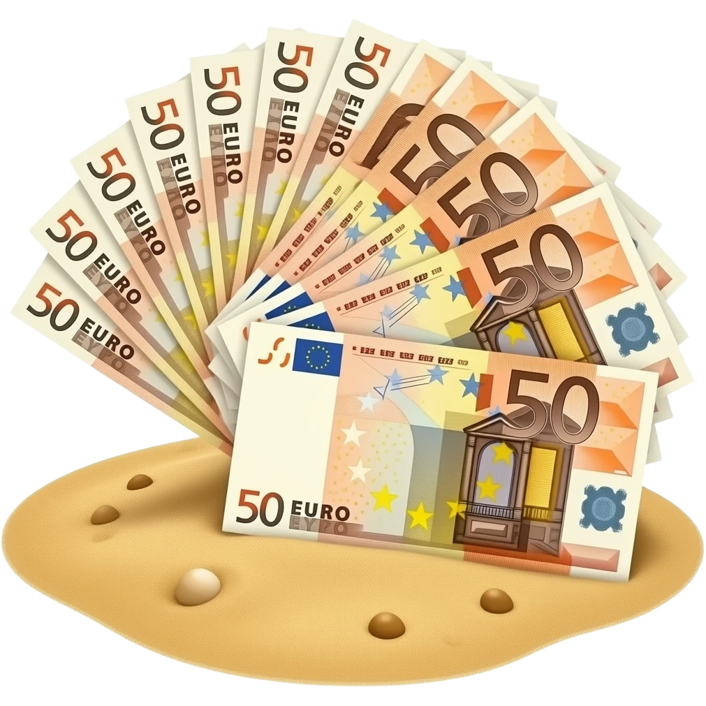 17,5 million euro placed in the sand emoji