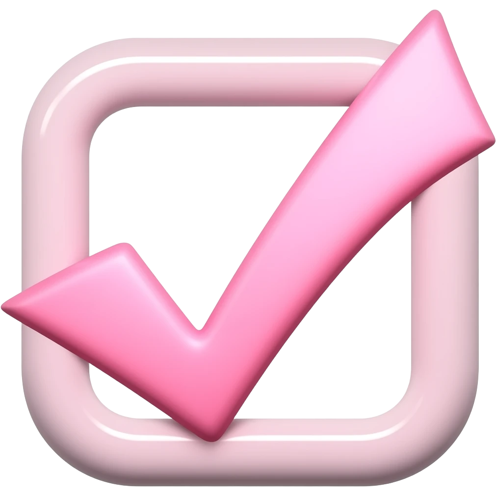 Pastel pink check emoji emoji