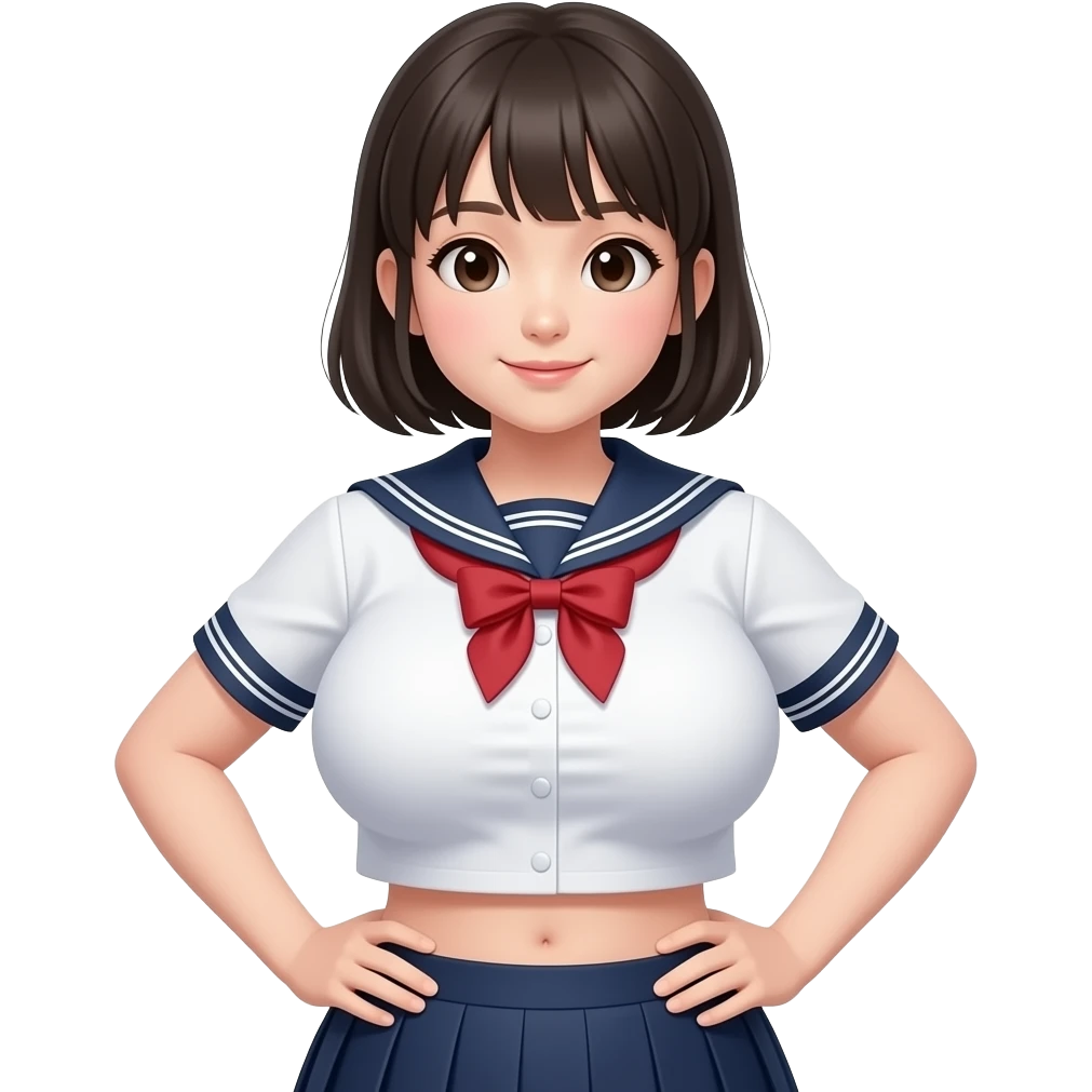 下着姿の巨乳の小学生くらいの日本の女の子 emoji