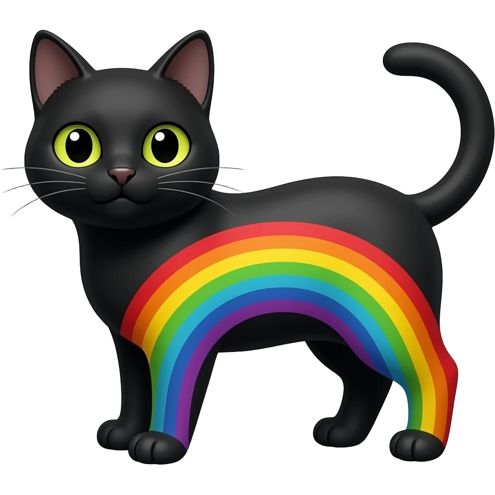 cat with black rainbow emoji