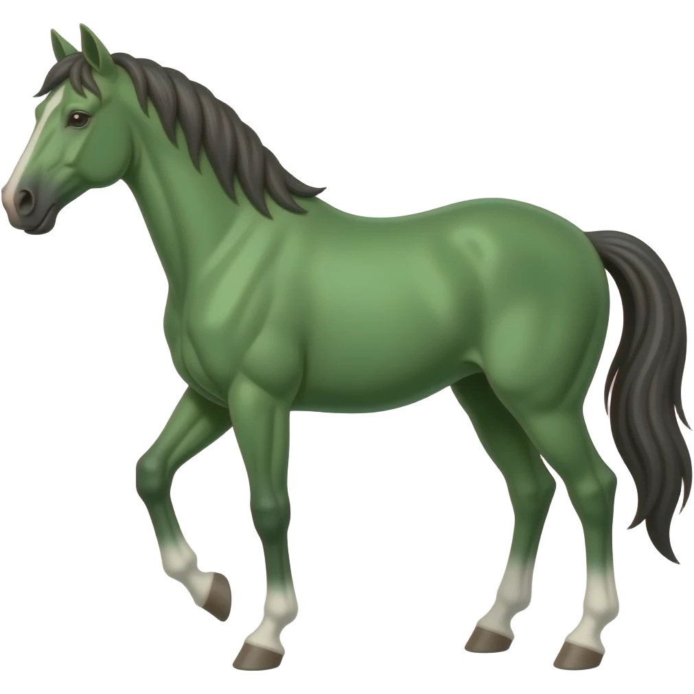 rearing green horse emoji