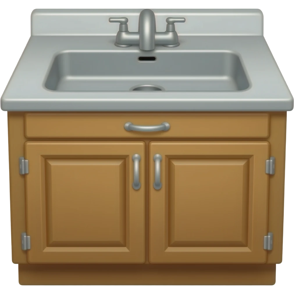 metal sink with cuboard underneath emoji