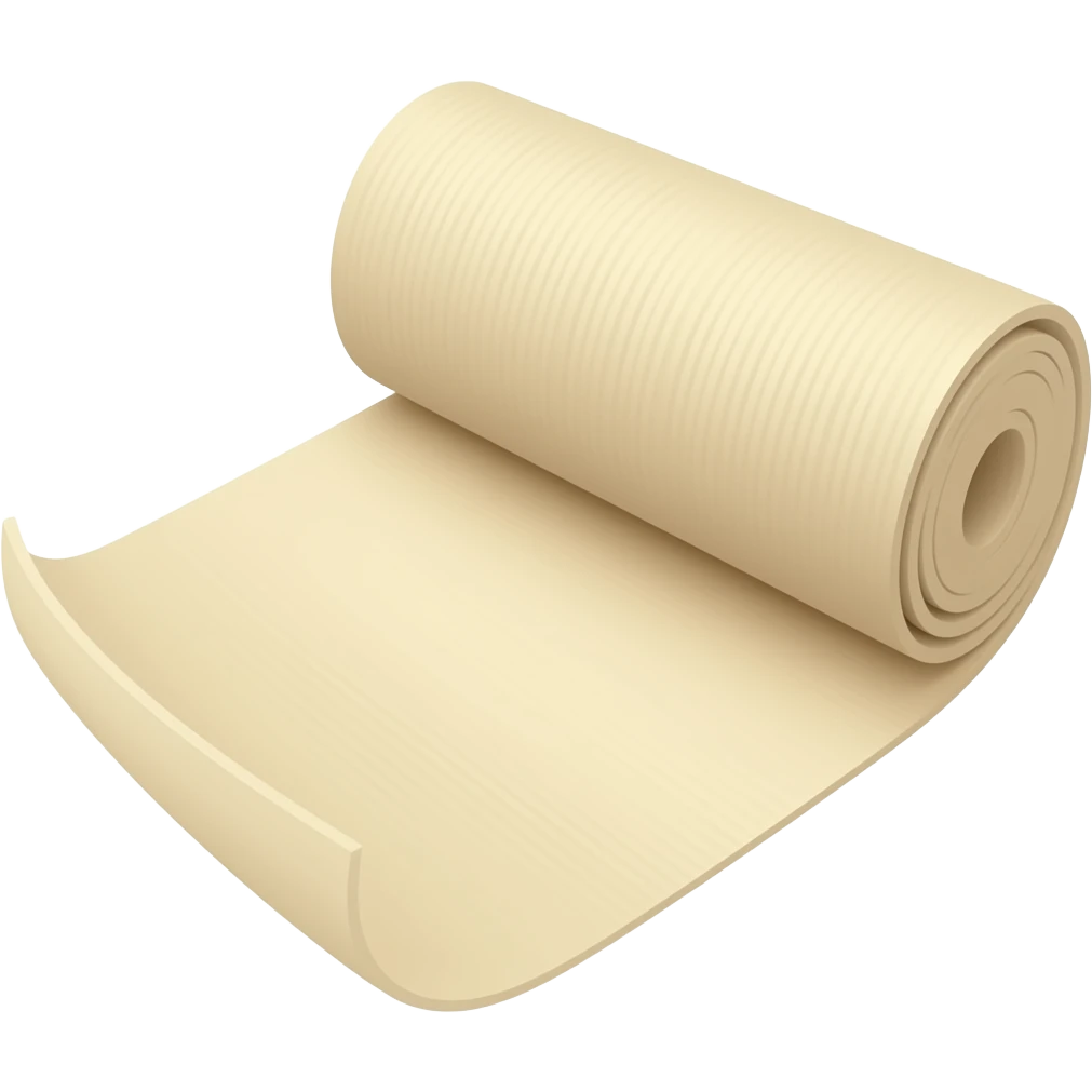 creme half rolled out yoga mat emoji