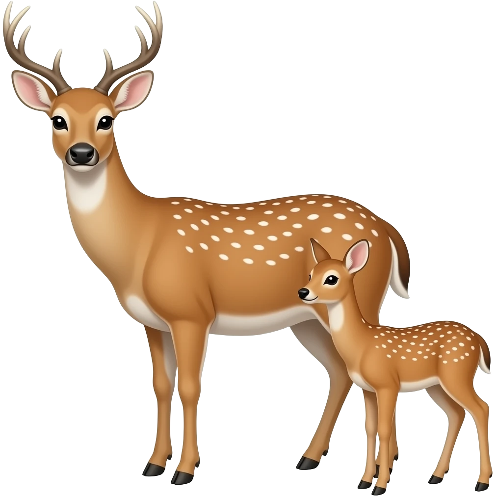 Deer and fawn emoji