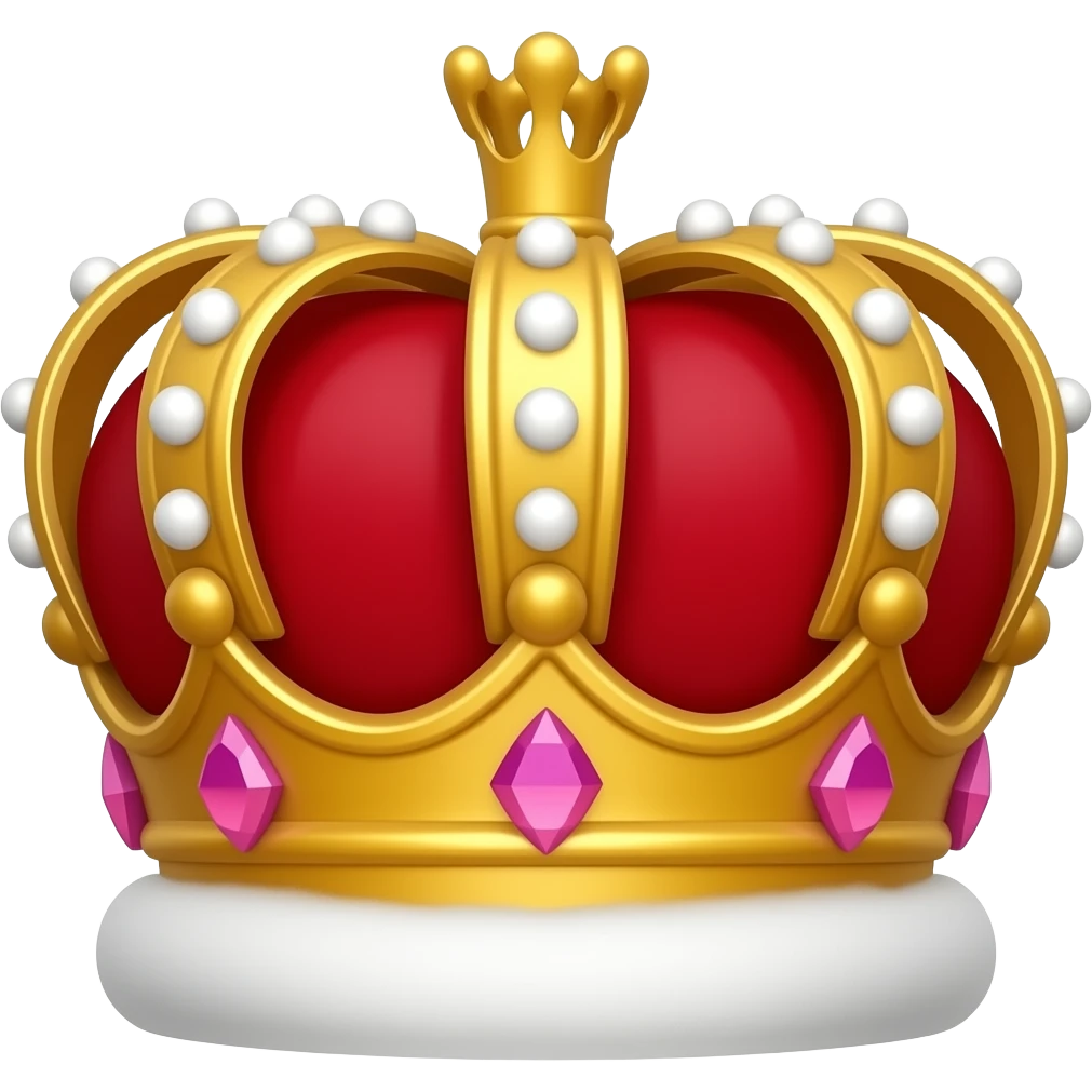 all red crown with pink gems emoji