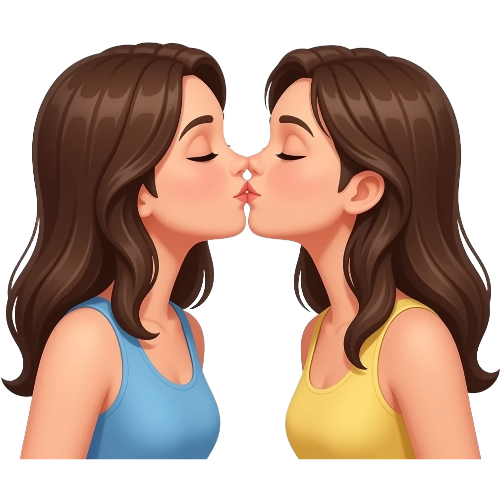 Pocałunek kobiet w słoneczny dzień emoji