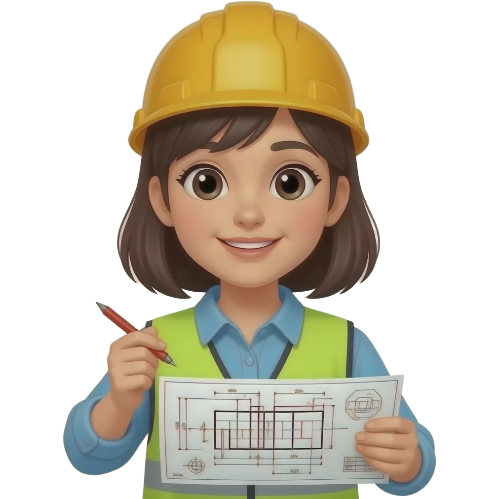 Девушка работает с схемами и трудностями emoji
