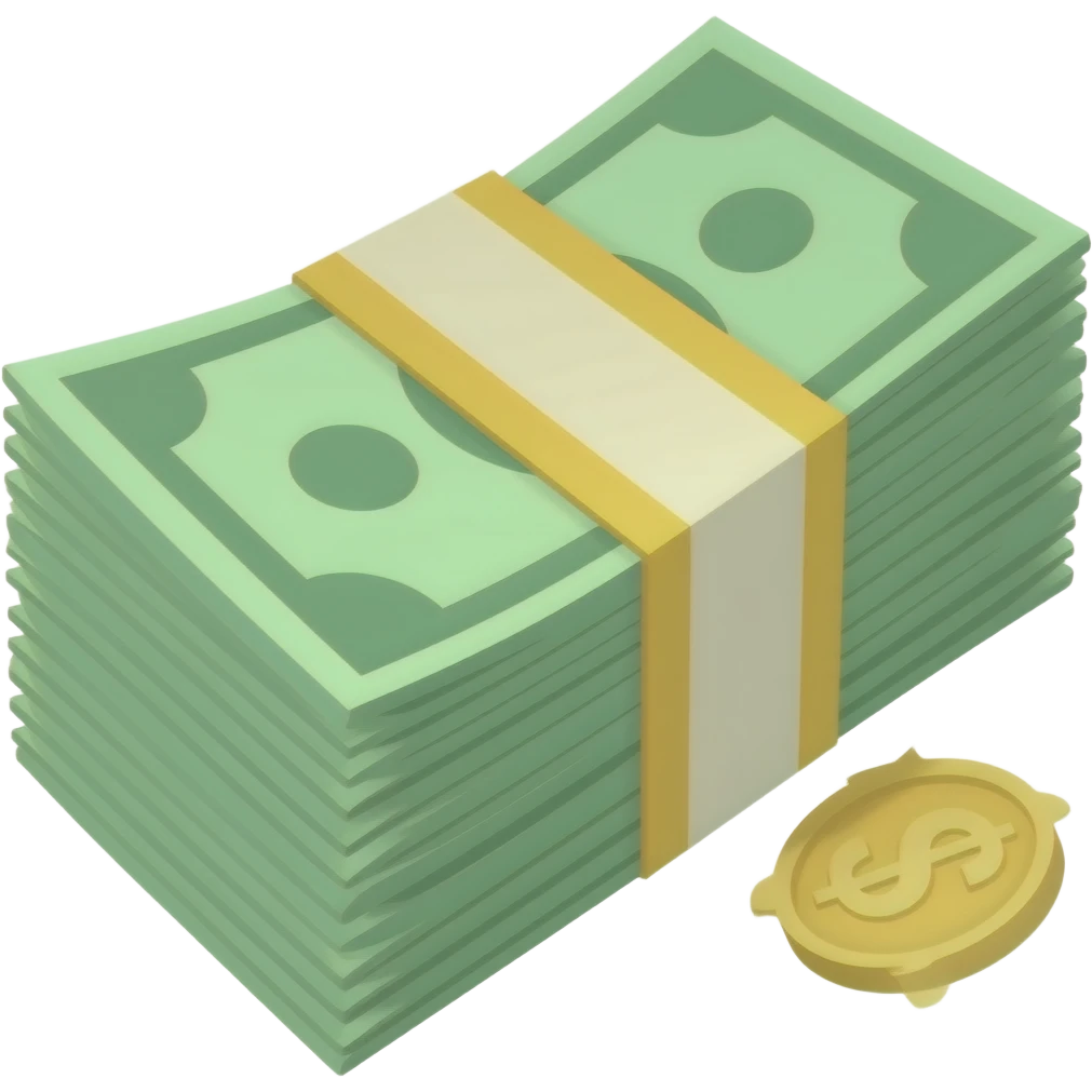 create a stack with money emoji