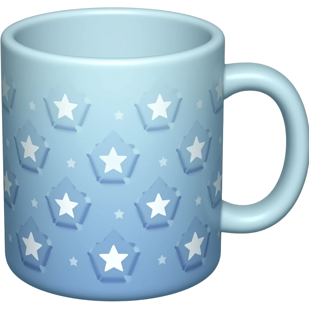 Light blue starry light blue magical mug emoji