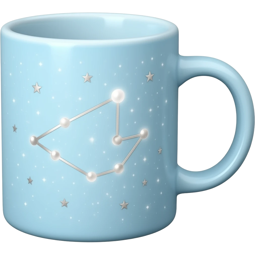 Light blue starry light blue magical mug emoji