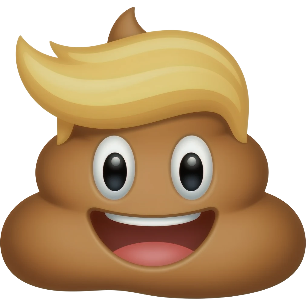 Orange poop with trump hair emoji