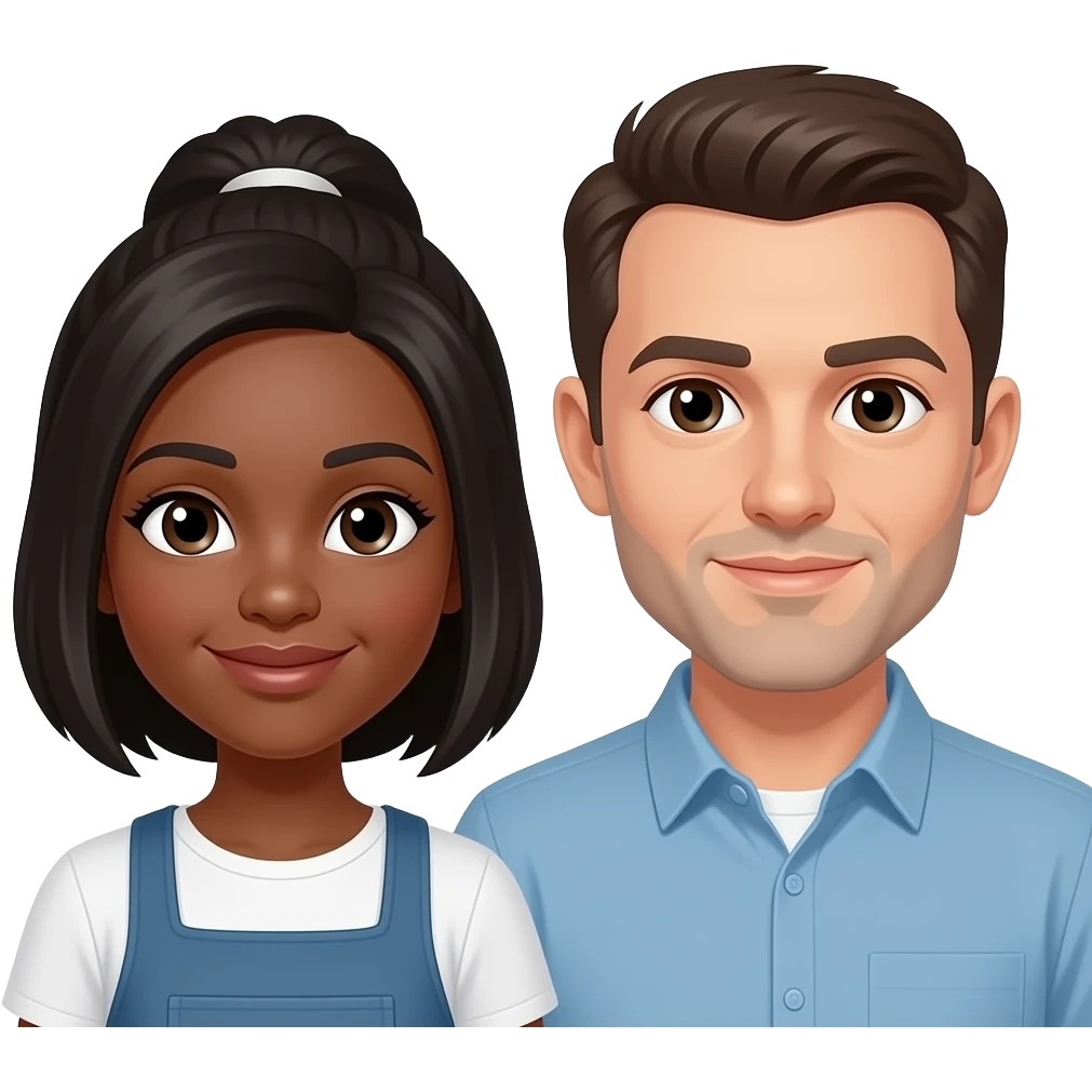 Ebony girl white man emoji