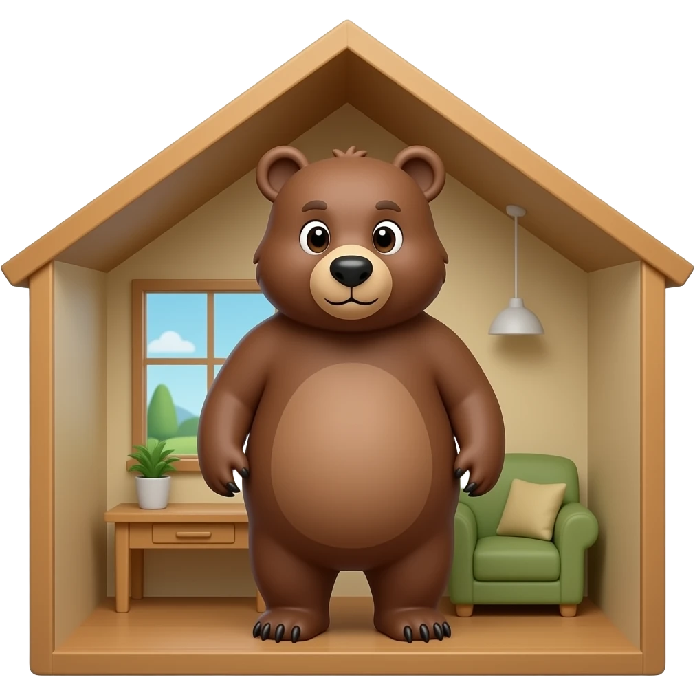 Big Bear inside a house emoji