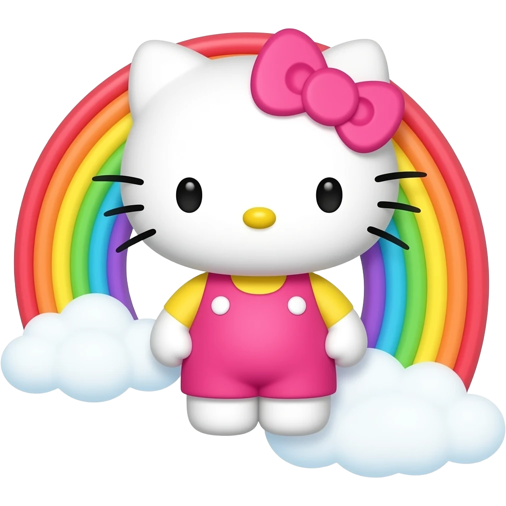 rainbow hello kitty emoji