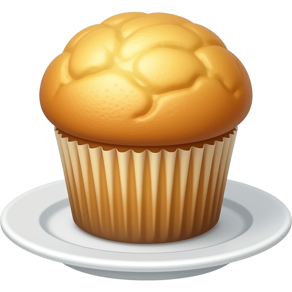 白色盘子上面麦芬蛋糕 emoji