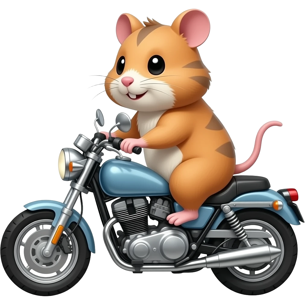 Hamster in mottersikel emoji