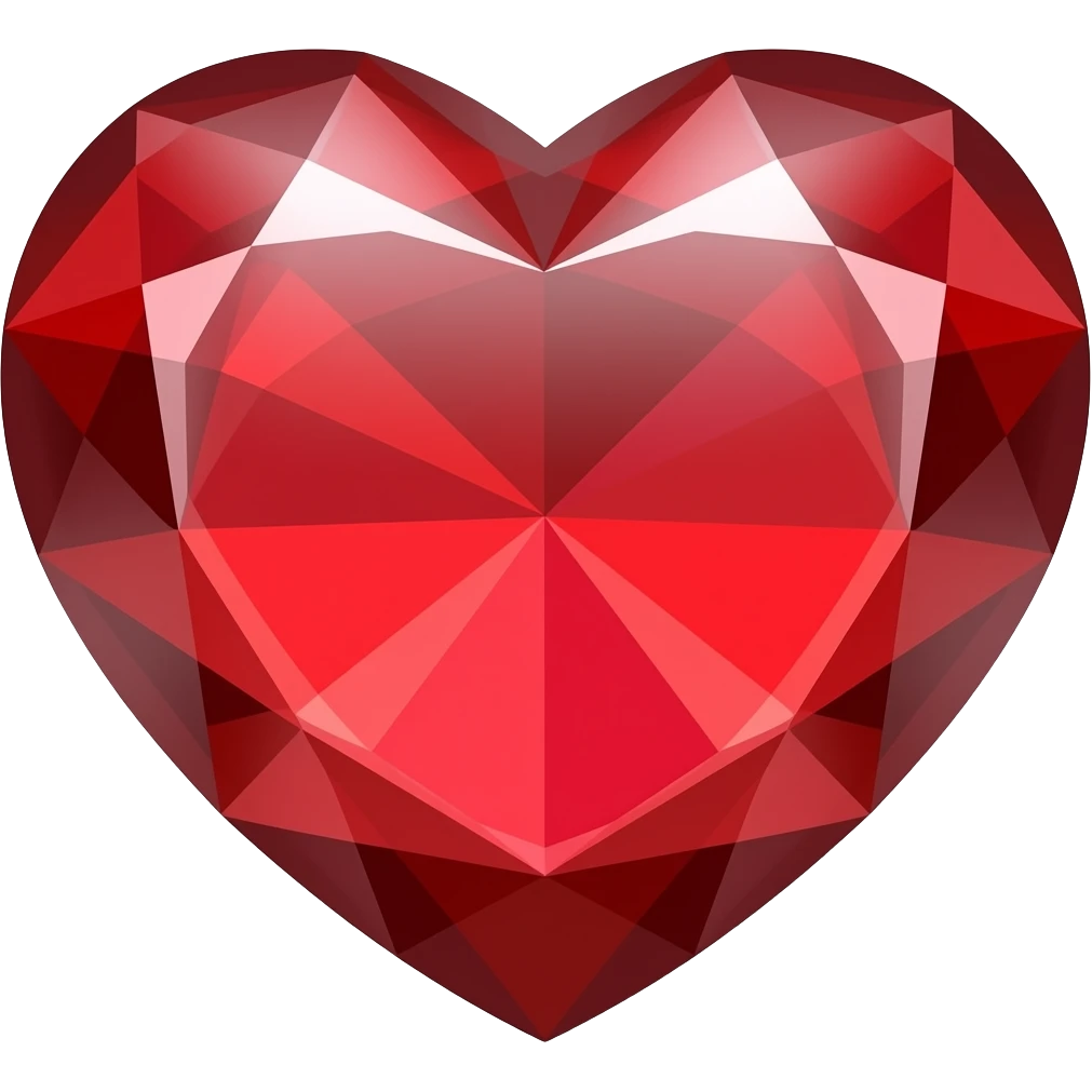 bright red shiny heart gem emoji