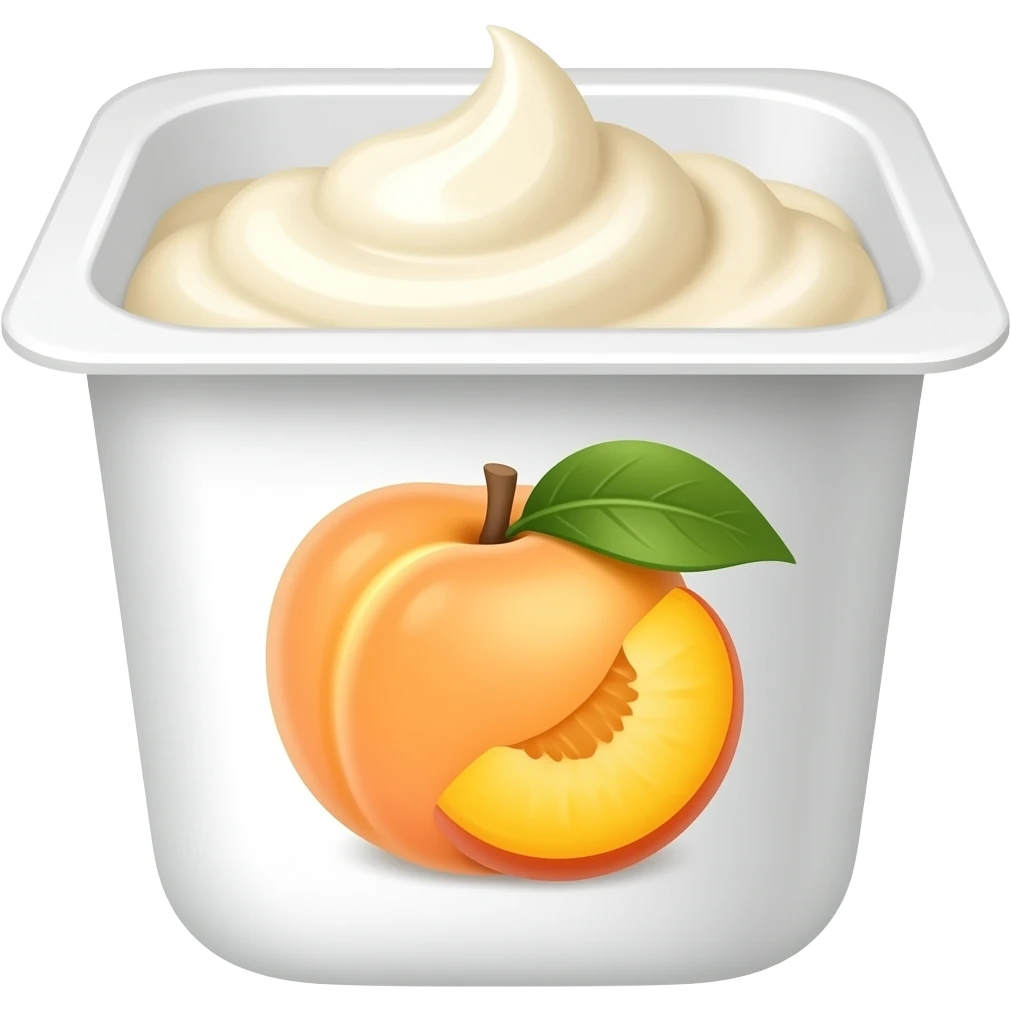 Container of peach yogurt emoji
