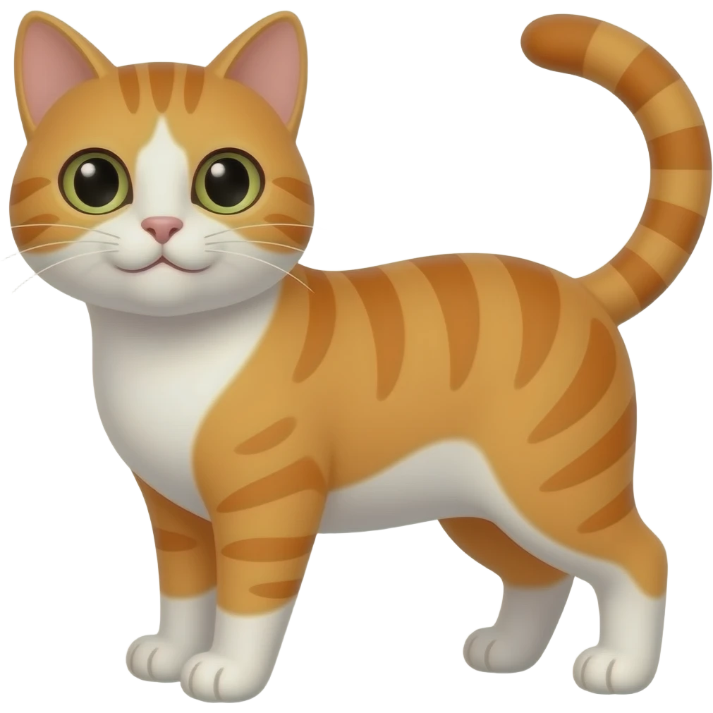 Gato laranja e branco emoji