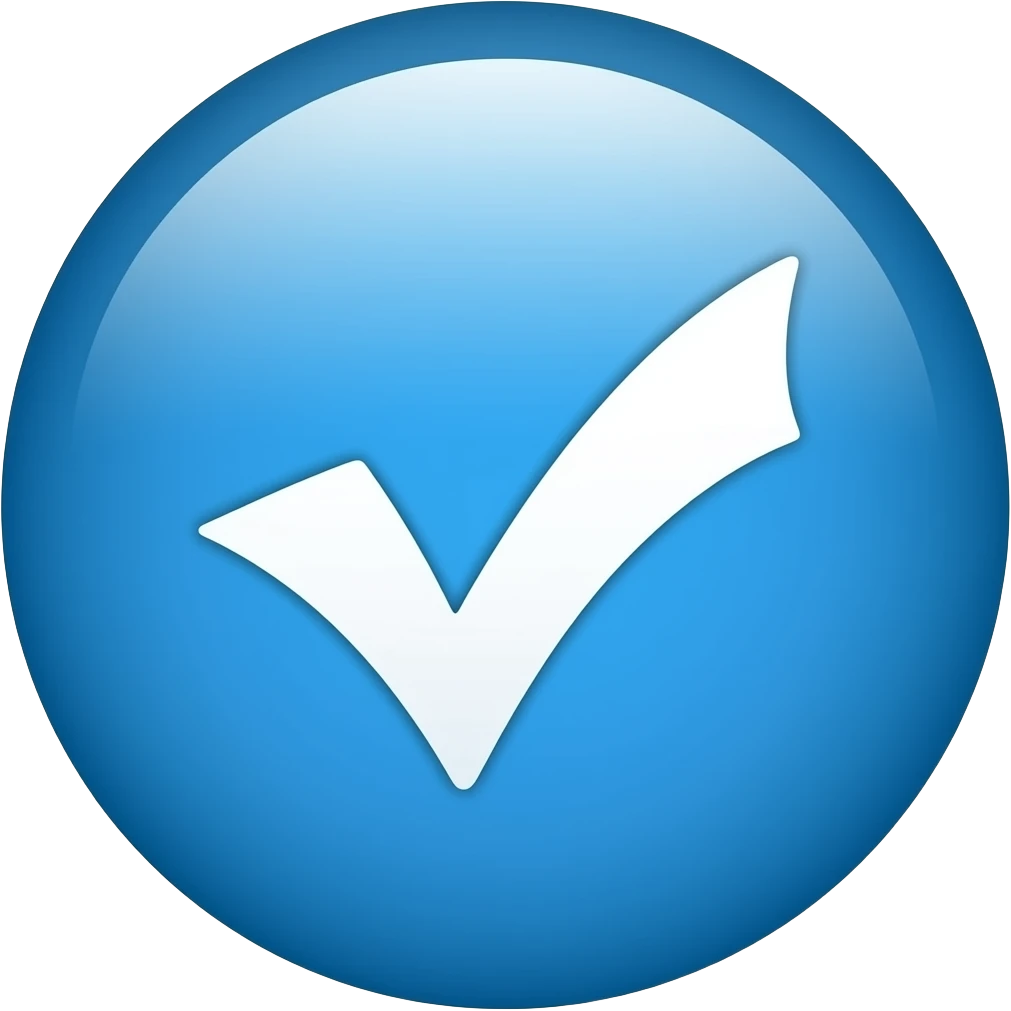 Círculo azul con un check emoji