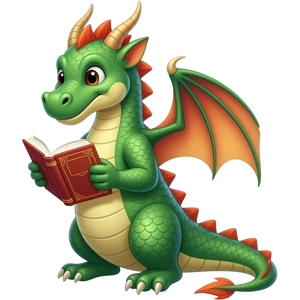 Dragon reading emoji