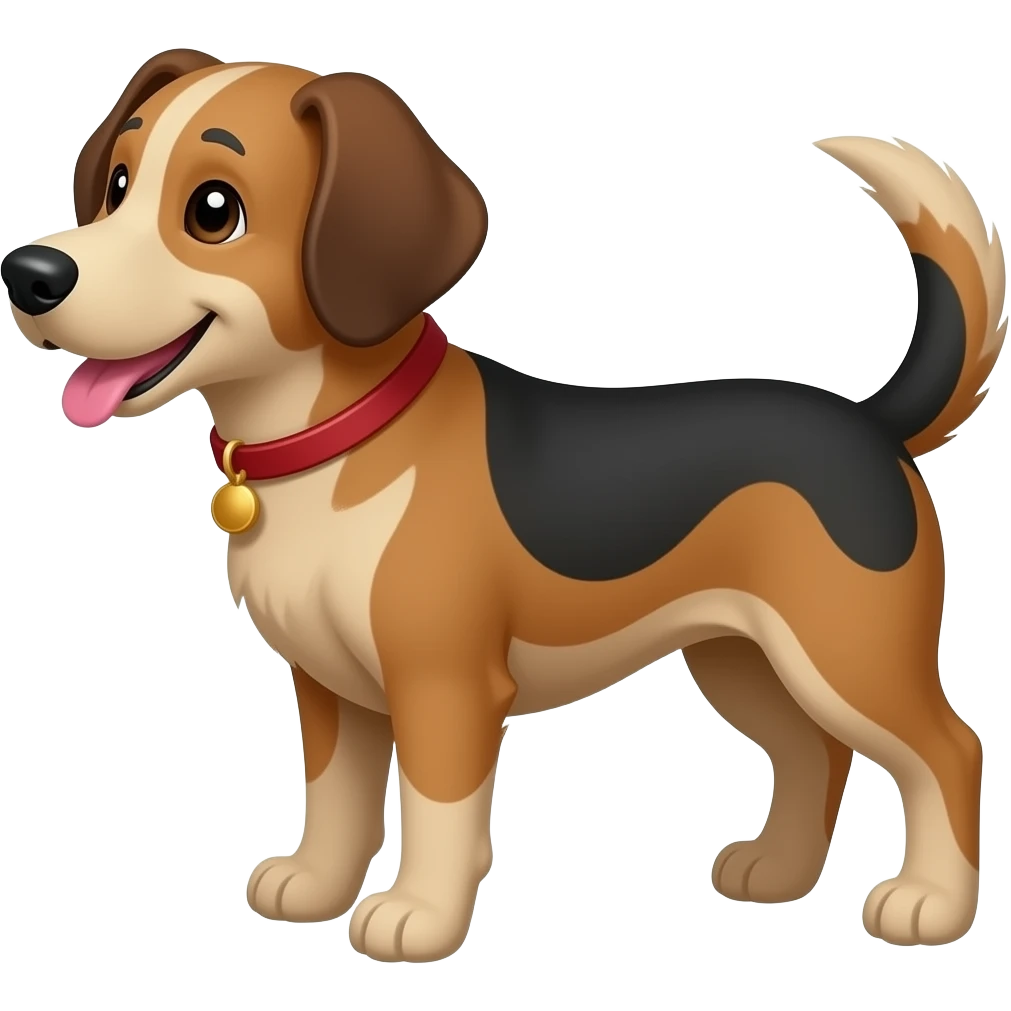 brown and black doodle dog emoji