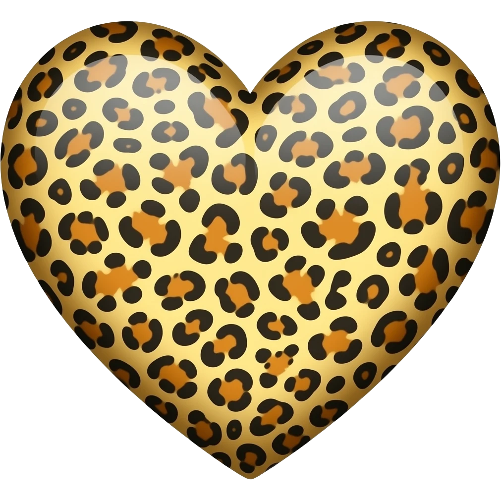 Un cuore leopardato emoji