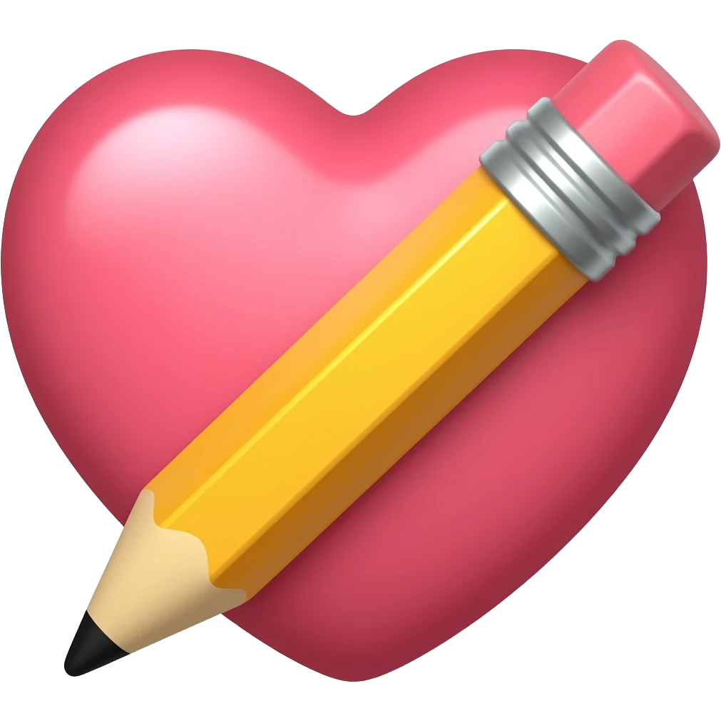 pencil on a heart emoji
