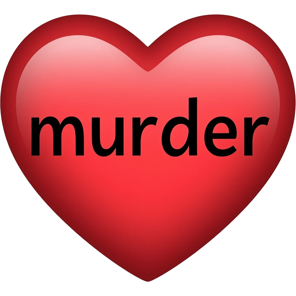 Сердечко в котором написано мюрдер emoji