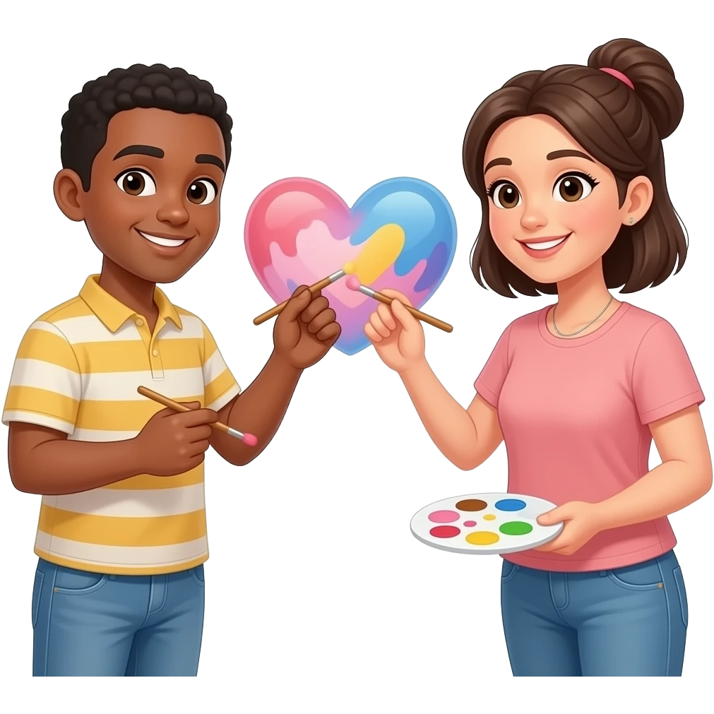 👨🏻🧑🏻💞 🎨🖌️ emoji