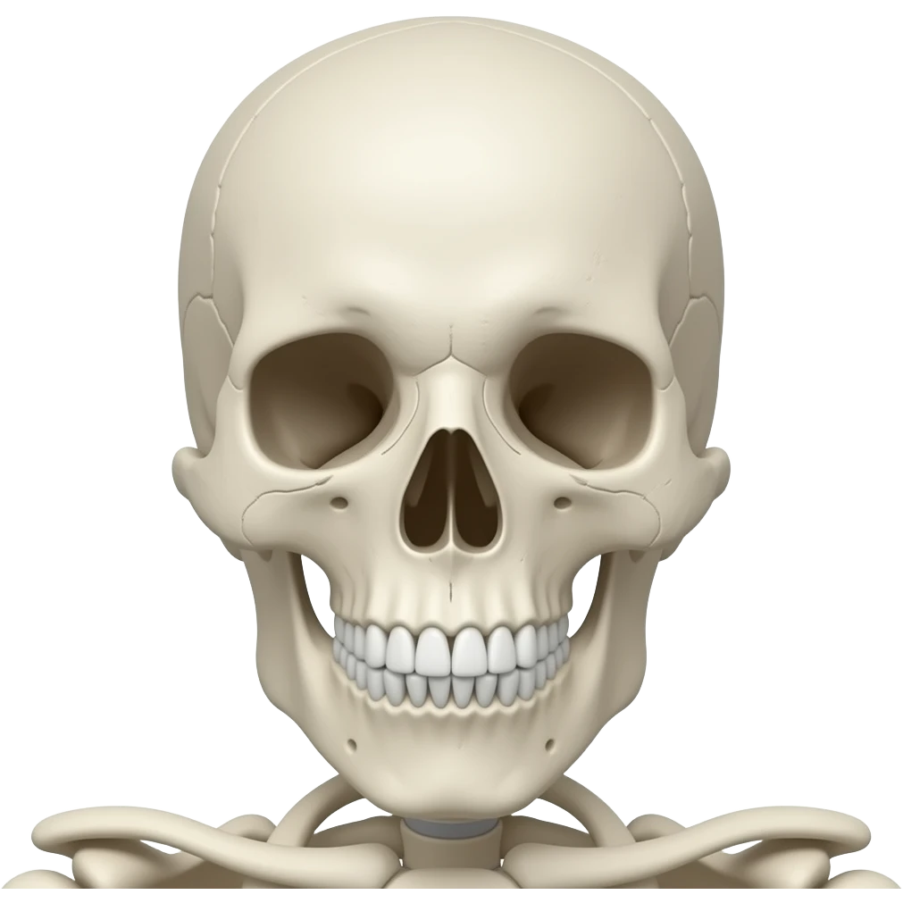 Créame a un esqueleto de 3d emoji