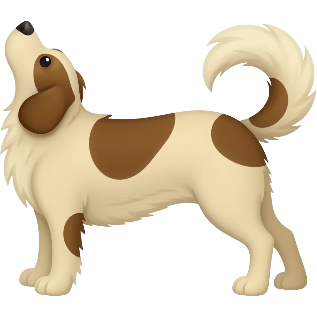 Beige Dog tail with brown spots emoji